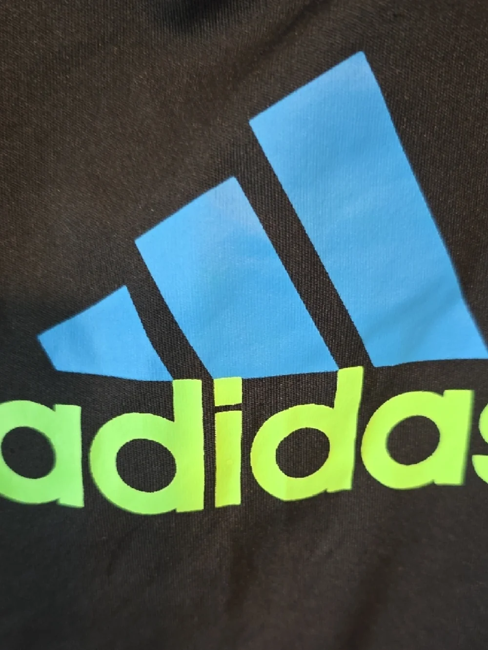 adidas Black Long-Sleeve Rashguard with Blue & Neon Green Logos